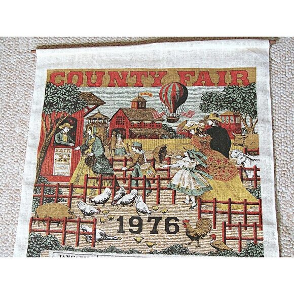 Vintage Kay Dee 1976 Tea Towel County Fair Sewell Jackson NOS Linen Calendar NIB - Picture 3 of 12
